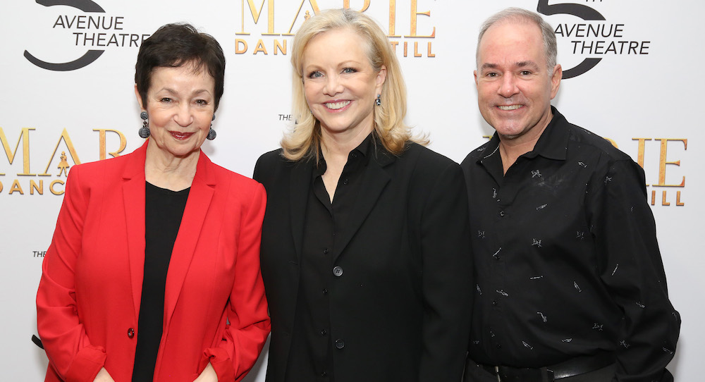 Lynn Ahrens, Susan Stroman and Stephen Flaherty, the creative team of 'Marie, Dancing Still'. Photo by Walter McBride.