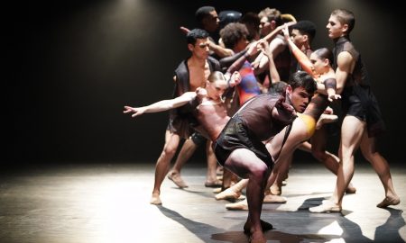 Tim Stickney and the company of Complexions in 'Woke'. Photo by Justin Chao.