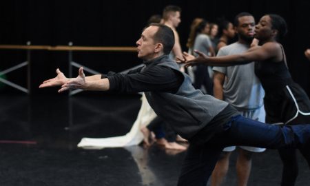 Dante Puleio rehearsing 'The Traitor' at the University of Florida.