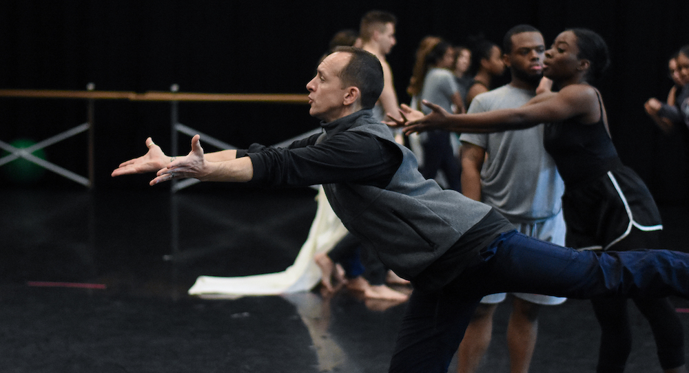 Dante Puleio rehearsing 'The Traitor' at the University of Florida.