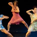 Sarah Gertler, Clare Kiklowicz and Rachele Donofrio in 'Benita Bike's Dance Art'. Photo by Dean Wallraff.