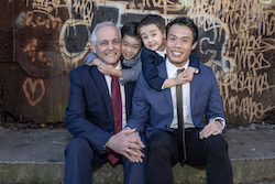 John Lam (right) and family. Photo by Alex Vainstein Photo.