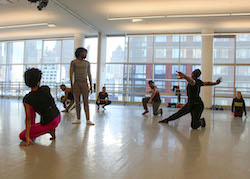 Jamar Roberts (in all black) rehearsing Ode with the Company. Photo by Nicole Tintle.