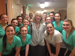 Susan Rizzo Vincent (center) with Purdue University's Higher Ground Dance Company. Photo courtesy of Rizzo Vincent.