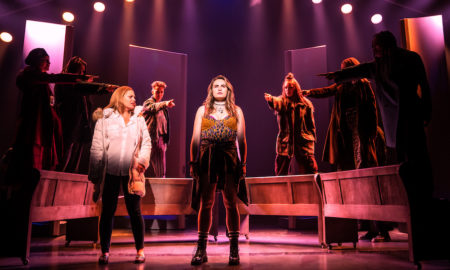 Elizabeth Stanley, Kathryn Gallagher (front) and Company of 'Jagged Little Pill'. Photo by Matthew Murphy.