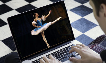Ballerina on computer.