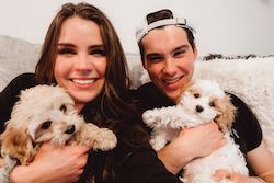 Carolynn Rowland Shada and husband with pups Finn and Jake. Photo courtesy of Shada.