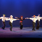 Linda Sabo (center) tapping with students. Photo courtesy of Sabo.