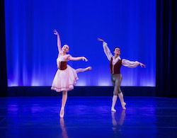 Daniel Ayala (right) in 'La Fille Mal Gardee' pas de deux. Photo by Julia Abella.