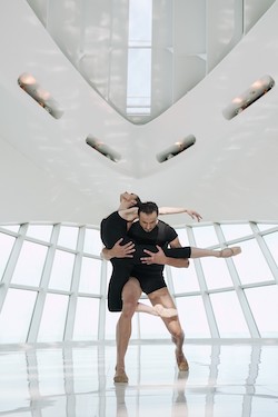 Luz San Miguel and Davit Hovhannisyan performing 'Berceuse'. Photo by Rachel Malehorn.