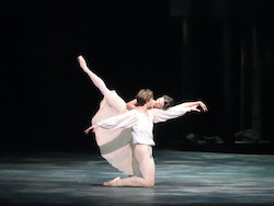 Devon Teuscher and Aran Bell in 'Romeo and Juliet'. Photo by Gene Schiavone.