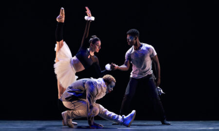 Tiler Peck, Lil Buck and Brooklyn Mack in Jennifer Weber's 'Petrushka Reimagined'. Photo by Geo Santillan, courtesy of CLI Studios.