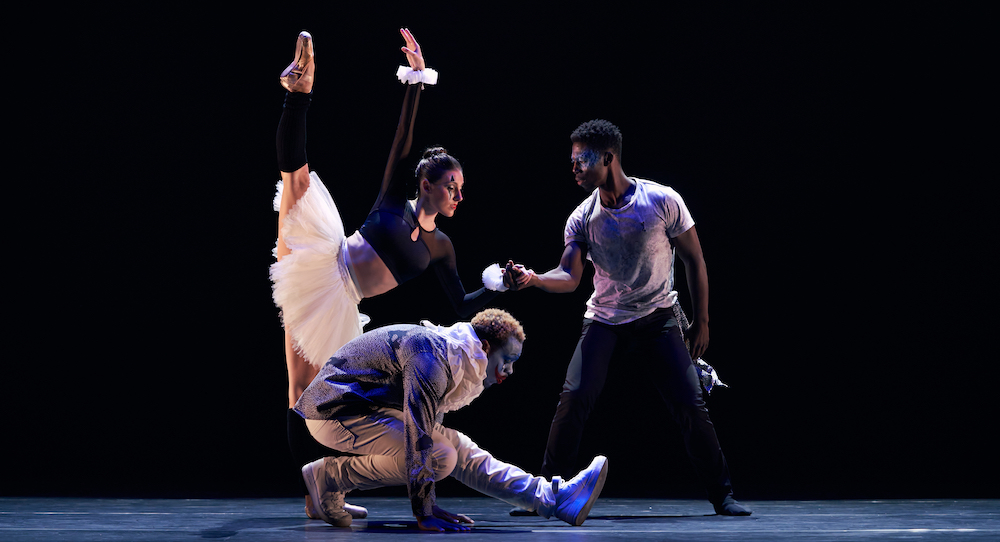 Tiler Peck, Lil Buck and Brooklyn Mack in Jennifer Weber's 'Petrushka Reimagined'. Photo by Geo Santillan, courtesy of CLI Studios.