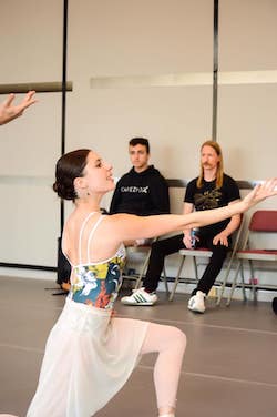 Ethan Stiefel rehearsing his 'Overture' with ARB's Marie Tender. Photo by Emily Parker.