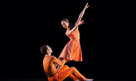 Paul Taylor Dance Company's Madelyn Ho and Robert Kleinendorst in 'Esplanade'. Photo by Paul B. Goode.