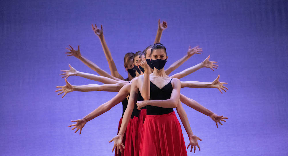 Alainah Grace Reidy and Boston Ballet II in 'The Gift'. Photo by Brooke Trisolini, courtesy of Boston Ballet.