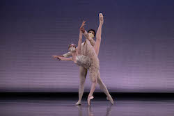 Viktorina Kapitonova and Tigran Mkrtchyan in BB@yourhome/ 'The Gift'. Photo by Brooke Trisolini, courtesy of Boston Ballet.