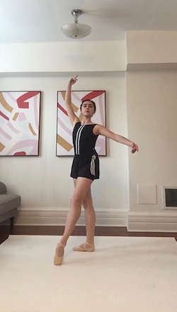 Nicole Prefontaine dancing at home. Photo courtesy of Prefontaine.