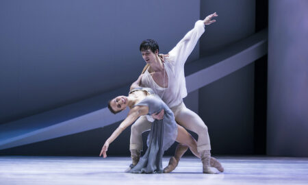 Pacific Northwest Ballet Principals Noelani Pantastico and James Moore in Jean-Christophe Maillot's 'Roméo et Juliette'. Photo by Angela Sterling Photo.