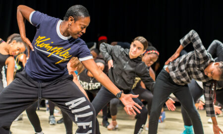 Nasha Thomas leading 'Revelations' Residency at Richmond Heights Middle School. Photo by Justin Namon, courtesy of Arsht Center.