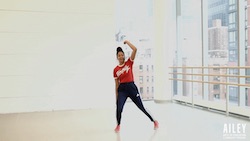 Rachel Watson-Jih teaching AileyDance Kids virtual residency. Photo courtesy of Ailey.