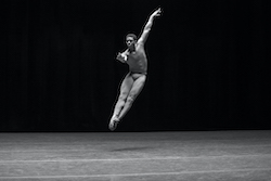 Christopher Grant of New York City Ballet during the filming of 'When We Fell', choreographed by Kyle Abraham. Photo by Erin Baiano.