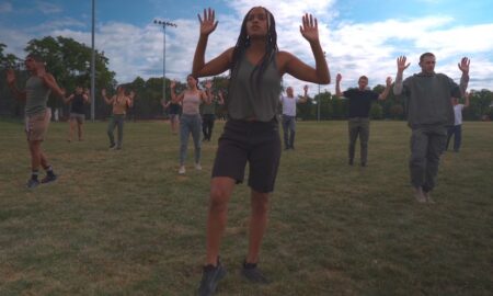 Hubbard Street Dance Chicago in 'A Tale of Two' by Rena Butler. Film still courtesy Hubbard Street Dance Chicago.