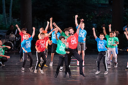 The children of 'Celebrate the Beat' and James Whiteside perform at the 2019 Vail Dance Festival. Photo by Christopher Duggan.