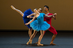 Kiely Groenewegen, Emily Hayes and Jose Sebastian in 'La Follia Variations'. Photo by Todd Rosenberg Photography.