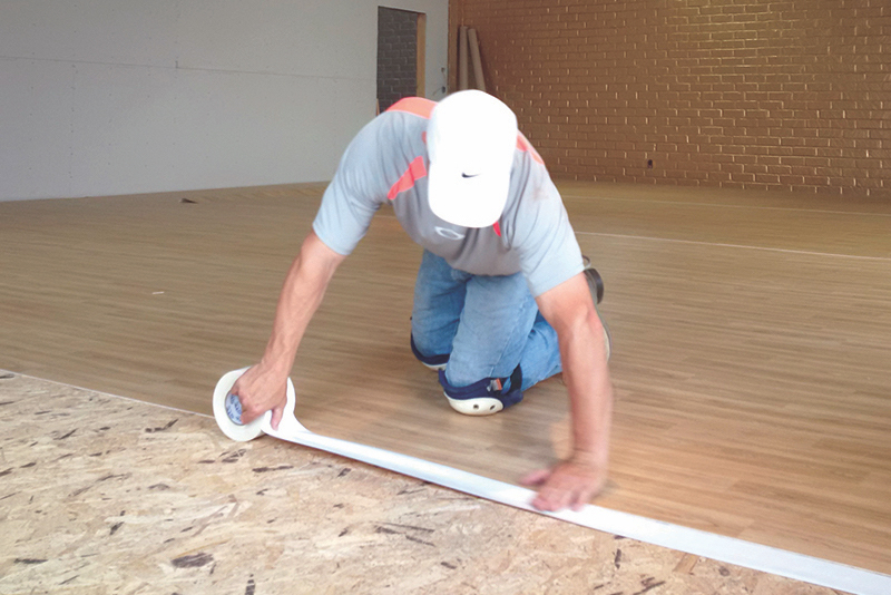 Dance floor installation by CMG Flooring.