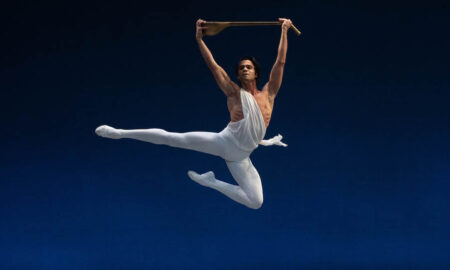 Paulo Arrais in George Balanchine's 'Apollo', ©The George Balanchine Trust. Photo by Brooke Trisolini, courtesy of Boston Ballet.