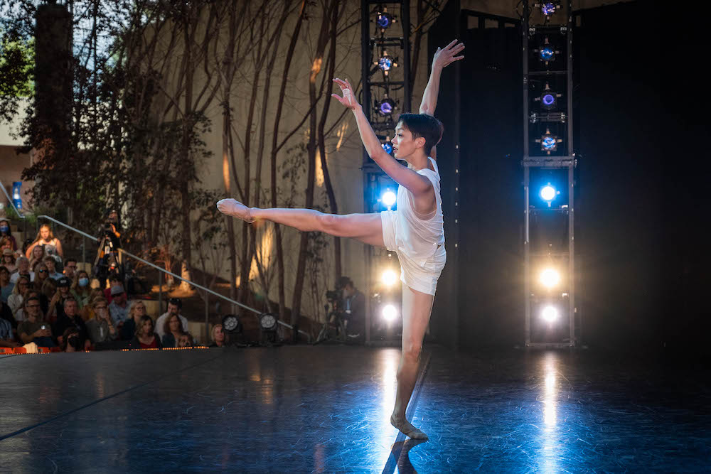 Caili Quan in her own work 'Solo on a Saturday' at the 2021 Vail Dance Festival. Photo by Christopher Duggan.