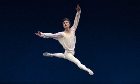 Harrison Ball in Jerome Robbins' 'Andantino'. Photo by Erin Baiano.