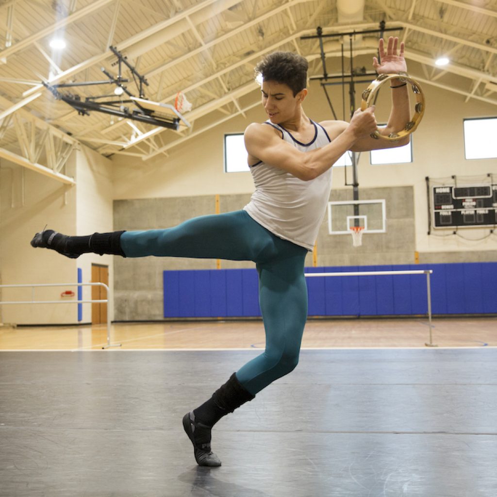 Roman Mejia rehearsing George Balanchine's 'Tarantella' for the 2017 Vail Dance Festival.