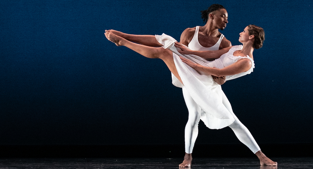 Maria Ambrose and Devon Louis in Paul Taylor's 'Aureole'. Photo by Ron Thiele.