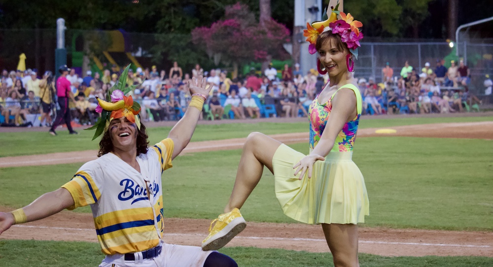 Dancing with the Bananas. Photo courtesy of the Savannah Bananas.