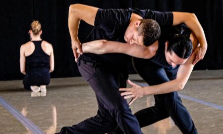 Lydia Johnson Dance's Chazz Fenner-McBride and Willy Laury in 'Glide Path'. Photo by Dmitry Beryozkin.