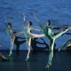 Felice Lesser Dance Theater in 'Lightning'. Photo by Gerry Goodstein, background video by Felice Lesser.