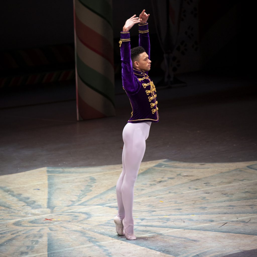 Pacific Northwest Ballet Soloist Dammiel Cruz-Garrido in George Balanchine’s 'The Nutcracker'. Photo by Angela Sterling.