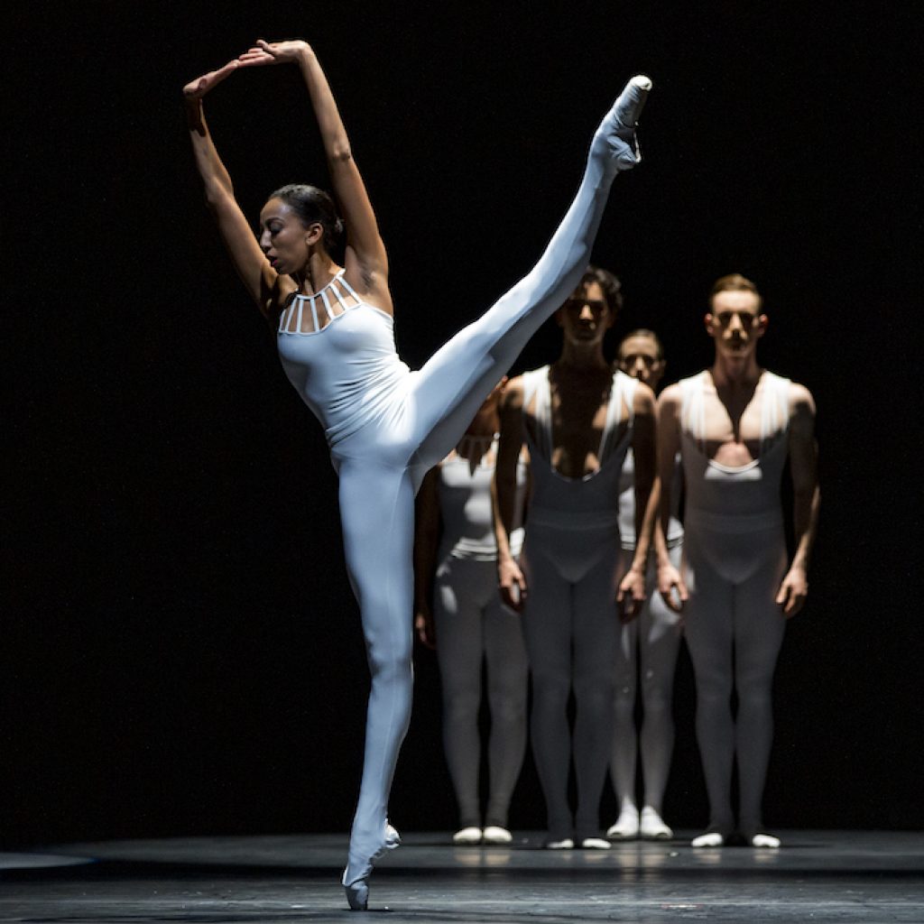 Pacific Northwest Ballet soloist Amanda Morgan in Ulysses Dove’s 'Dancing on the Front Porch of Heaven'. Photo by Angela Sterling.