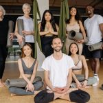 group of people at a yoga studio