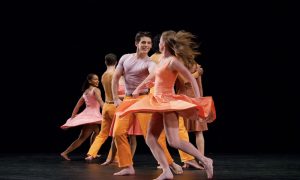 Paul Taylor Dance Company's Jake Vincent, Kristin Draucker and Company in 'Esplanade'. Photo by Steven Pisano.