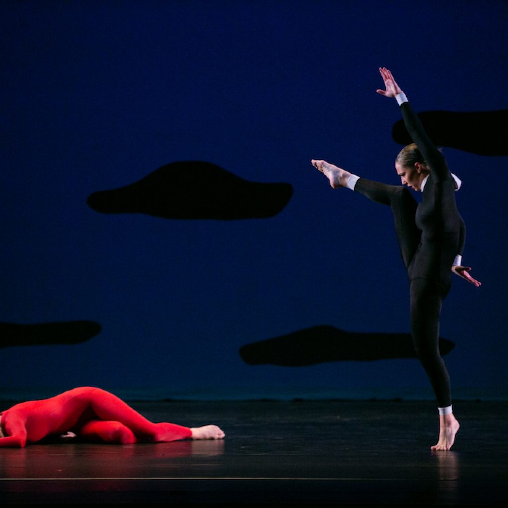 Paul Taylor Dance Company's Maria Ambrose and Jessica Ferretti in 'Scudorama'. Photo by Whitney Browne.