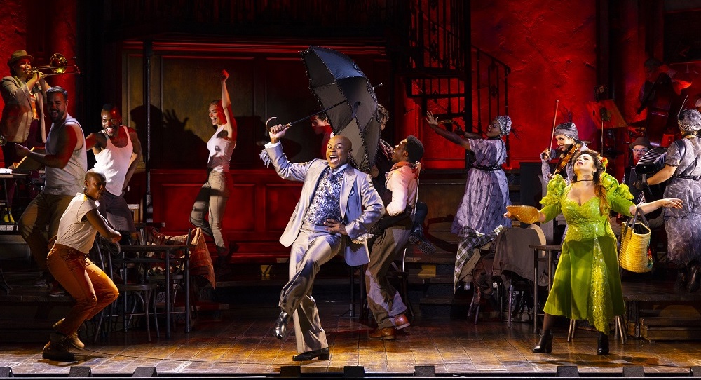 Nathan Lee Graham and company in 'Hadestown' North American Tour 2022. Photo by T Charles Erickson.