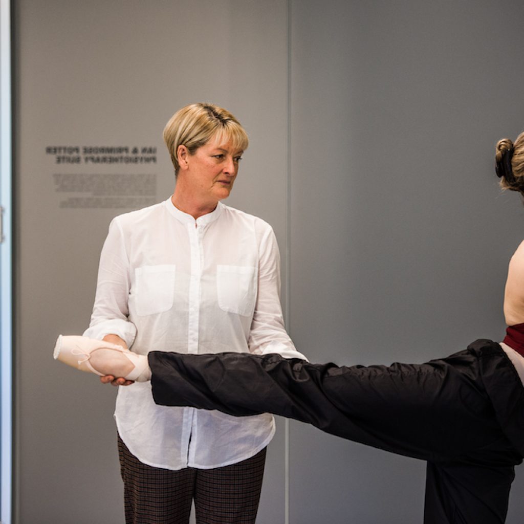 Sue Mayes with dancer Sara Andrlon. Photo by Christopher Rodgers-Wilson.