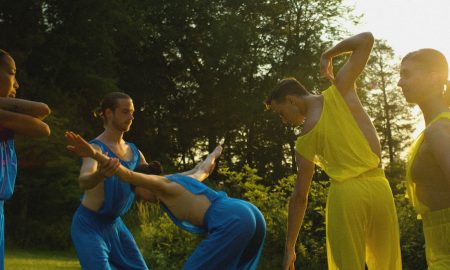 Christine Flores, Jason Collins, Melissa Toogood, Victor Lozano and Lindsey Jones in 'i was waiting for the echo of a better day'. Photo by Jeremy Jacob.