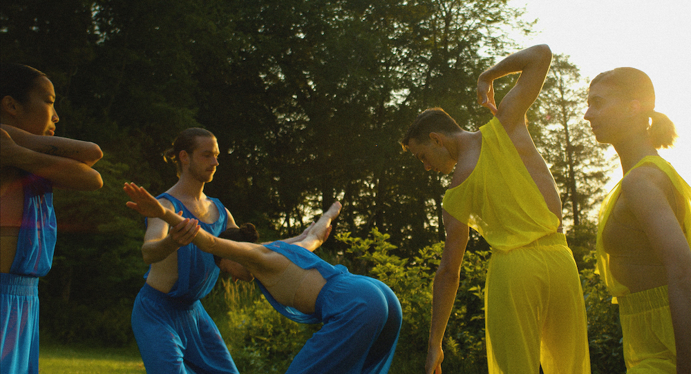 Christine Flores, Jason Collins, Melissa Toogood, Victor Lozano and Lindsey Jones in 'i was waiting for the echo of a better day'. Photo by Jeremy Jacob.