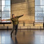 Bebe Miller, Angie Hauser and Darrell Jones rehearsing 'Tether' (2022) at Baryshnikov Arts Center. Photo by Lila Hurwitz.