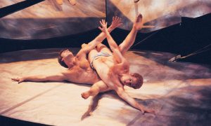 Ted Nelson and Russell Sultzbach in Gerald Arpino's 'The Relativity of Icarus'. Photo by Herbert Migdoll.