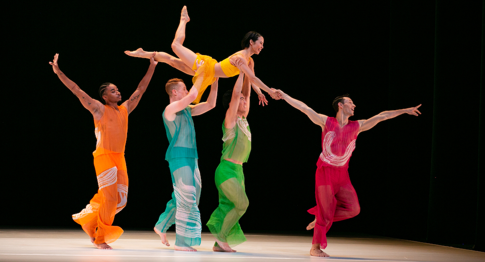 Devon Louis, Lee Duveneck, Austin Kelly, Madelyn Ho and John Harnage in Amy Hall Garner's 'Somewhere in the Middle'. Photo by Whitney Browne.